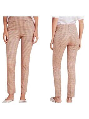 Anthropologie The Essential Slim Plaid High-Waisted Pants Size 2
